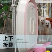日式 家用宠物可折叠浴盆小型犬浴桶猫咪洗澡盆排水口泡澡盆狗淋浴