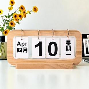 2025年新款 饰品摆设玄关拍照拍摄道具 日历摆件创意木质台历桌面装