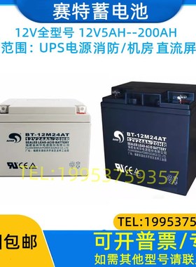 赛特蓄电池BT-12M24AT包邮12V7AH17AH24AH38AH40AH消防主机用电瓶