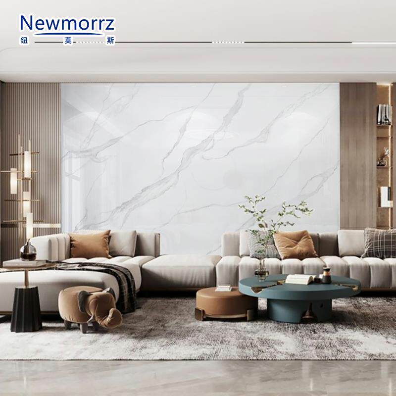 岩板电视背景墙现代简约大气客厅大理石大板瓷砖轻奢风影视墙装饰
