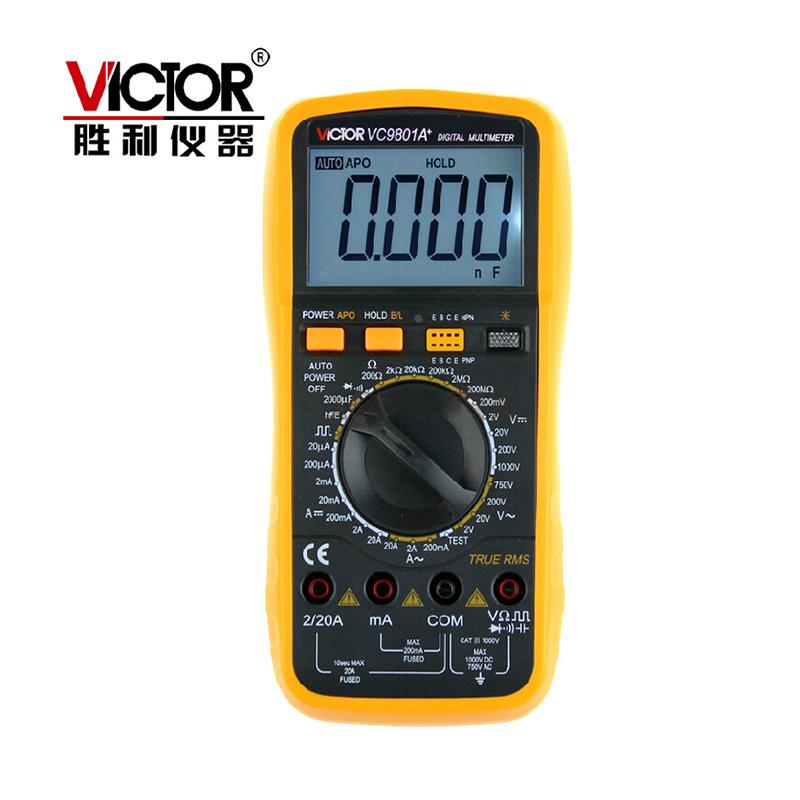原装胜利万用表数字高精度VC9801A+数字万用表数显万能表VC9802+