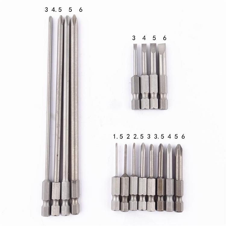 6.3电动批头气动批头十字风批头风批咀十字一字加长150MM风批1/4