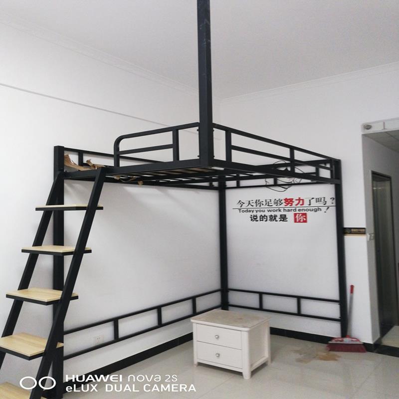 不床铺悬空空间桌床下上床上下loft铁架床高架空间占床省高低上铺