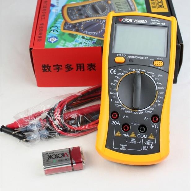 原装胜利VC890D 3 1/2位 数字万用表 带蜂鸣背光 2000UF电容