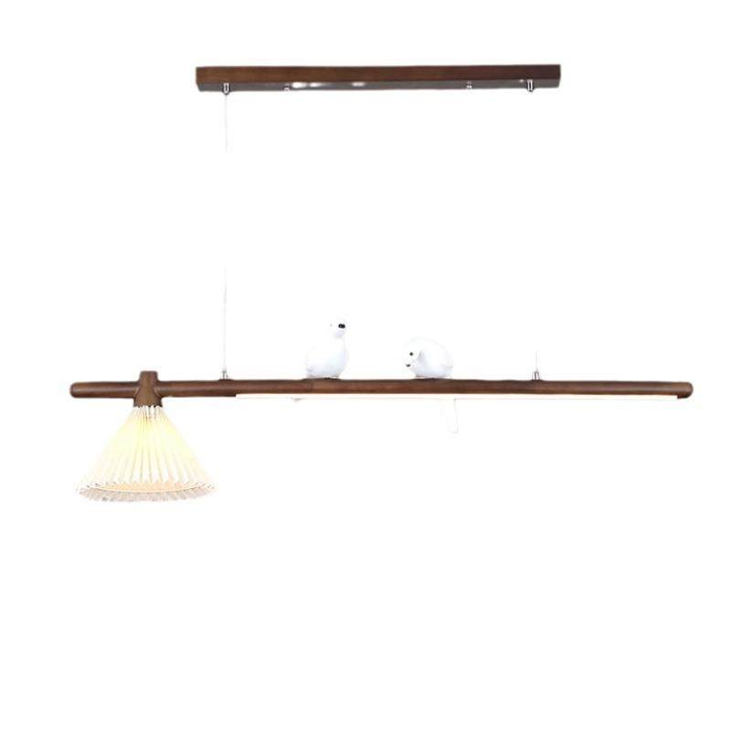 日式侘寂复古原木餐厅吊灯小鸟长条饭厅灯北欧奶油风民宿餐桌灯具,家装灯饰光源,智能吊灯,淘宝优惠券,粉丝福利购,淘宝优惠卷