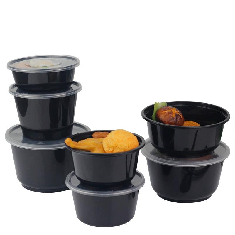 圆形塑料密封餐盒餐饮饭店冰粉甜品汤碗pp外卖盒一次性打包盒