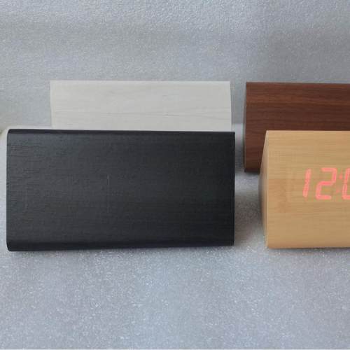 温湿度闹钟木头钟三角形木头钟LED闹钟电子钟艺术钟