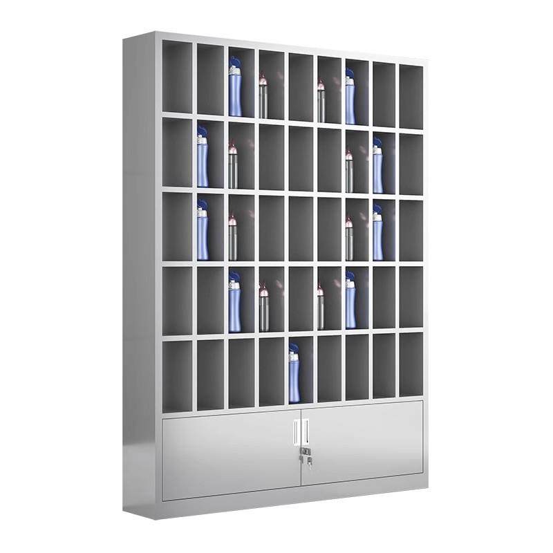 不锈钢水杯柜休息室茶水间置物架工厂车间员工茶水杯架多格储物柜