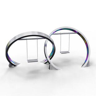 创意网红公园户外秋千发光座椅儿童室外庭院秋千民宿荡秋千吊篮椅