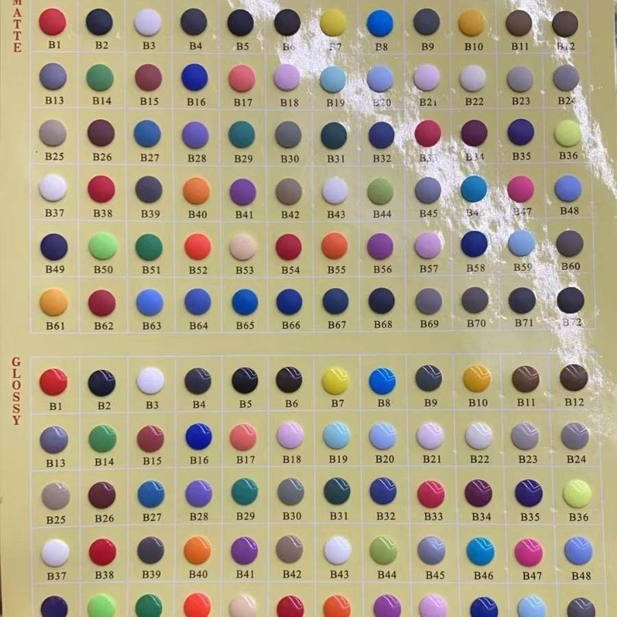 现货60色塑料彩色四合扣T-5雨衣爬服童装文件袋纽扣树脂扣