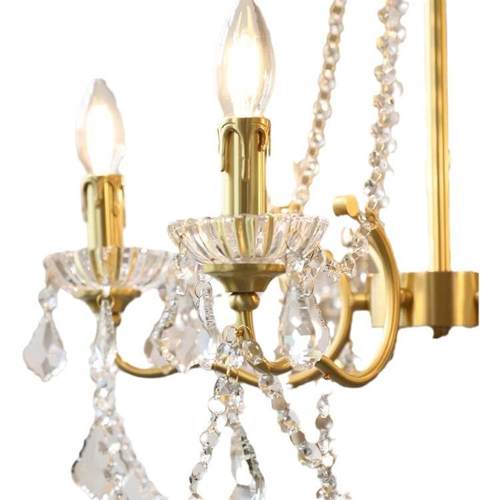 法式蜡烛吊灯中古客厅卧室复式楼梯餐厅灯美式水晶2024年新款灯具