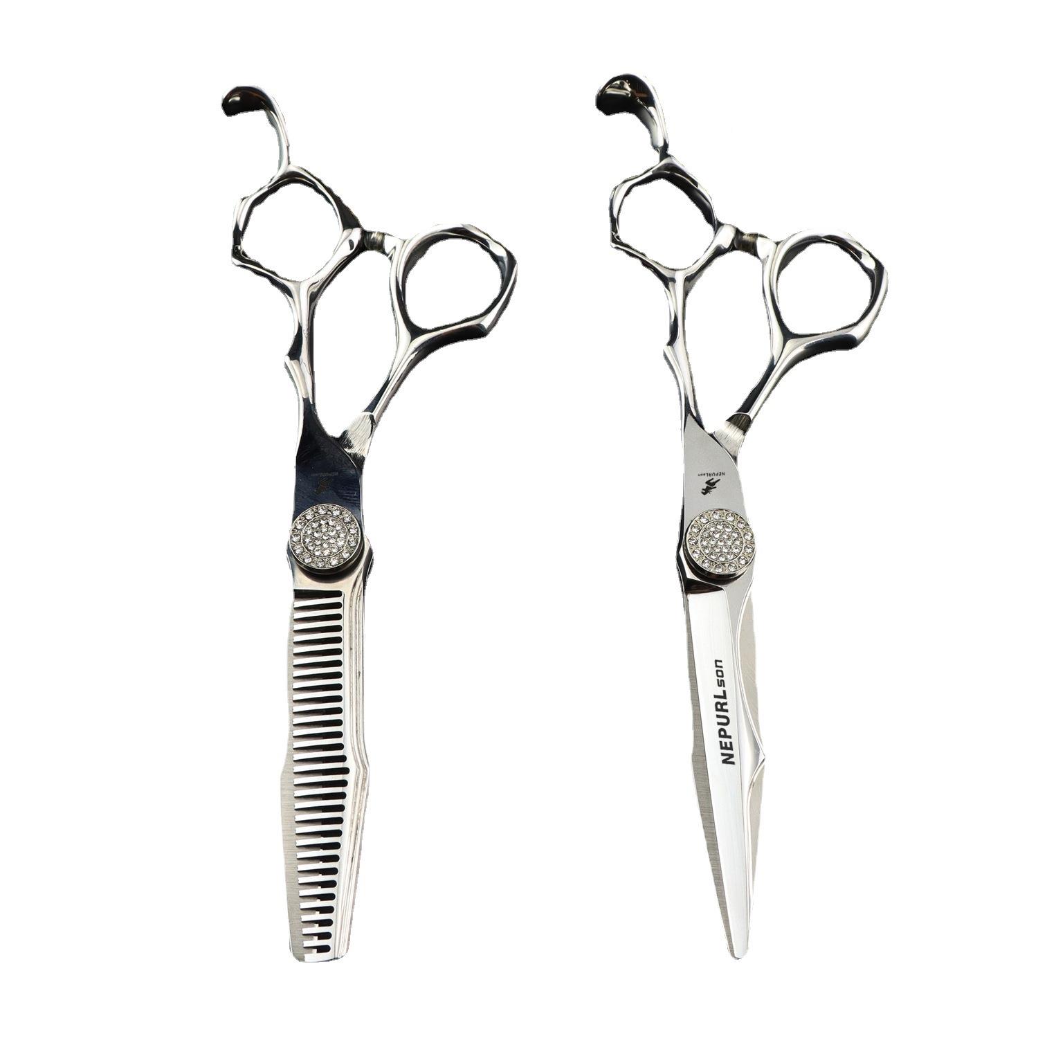 NEPURLSO6发寸满砖宝石双面剑木型大纹美剪理发刀剪平剪