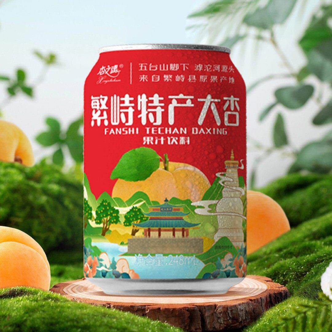 山西五台山繁峙特产杏之魂赵庄村白水杏大杏果汁饮料248ml*12罐装