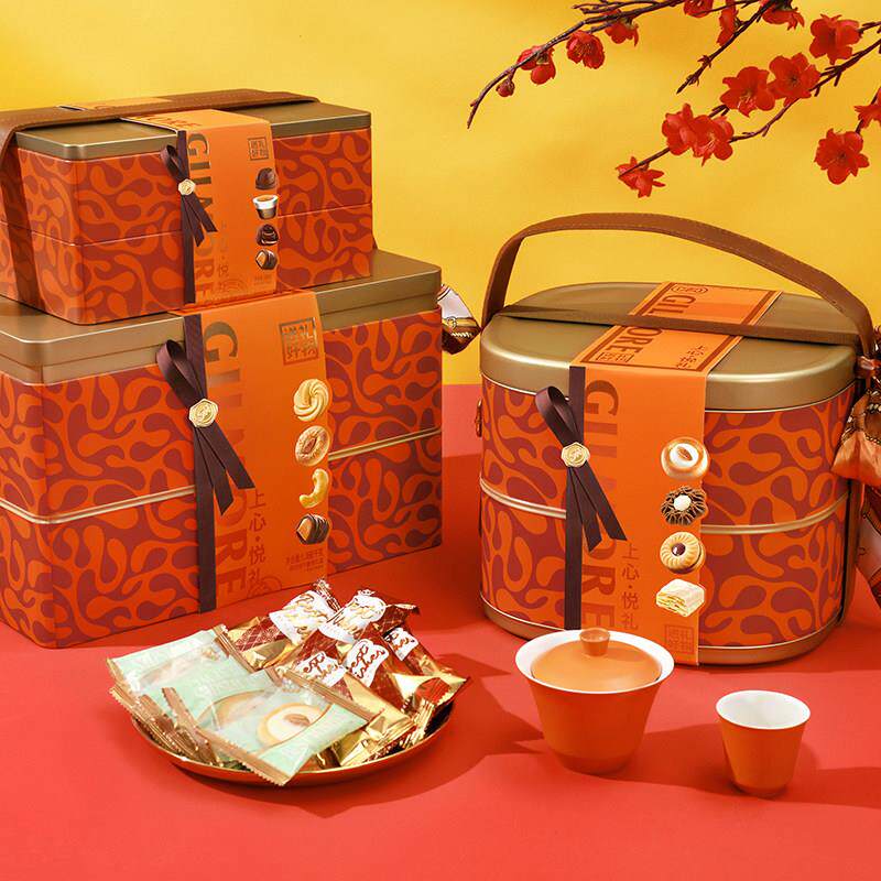 超友味上心悦礼综合饼干糖果礼盒丝带巧克力礼盒送礼结婚年货零食