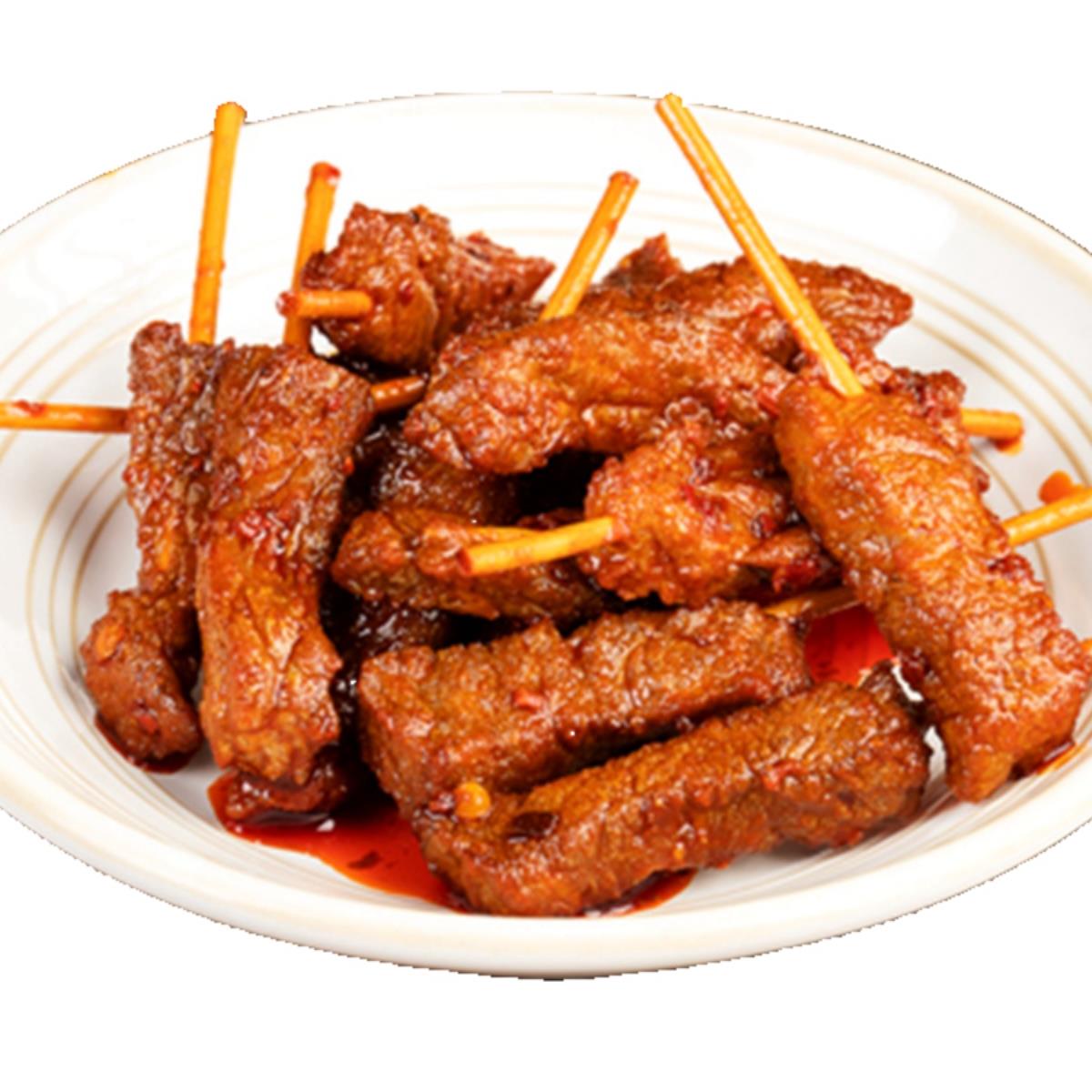 牙签牛肉麻辣手撕牛肉粒熟食网红冷小吃零食麻辣牛肉95克湖南特产