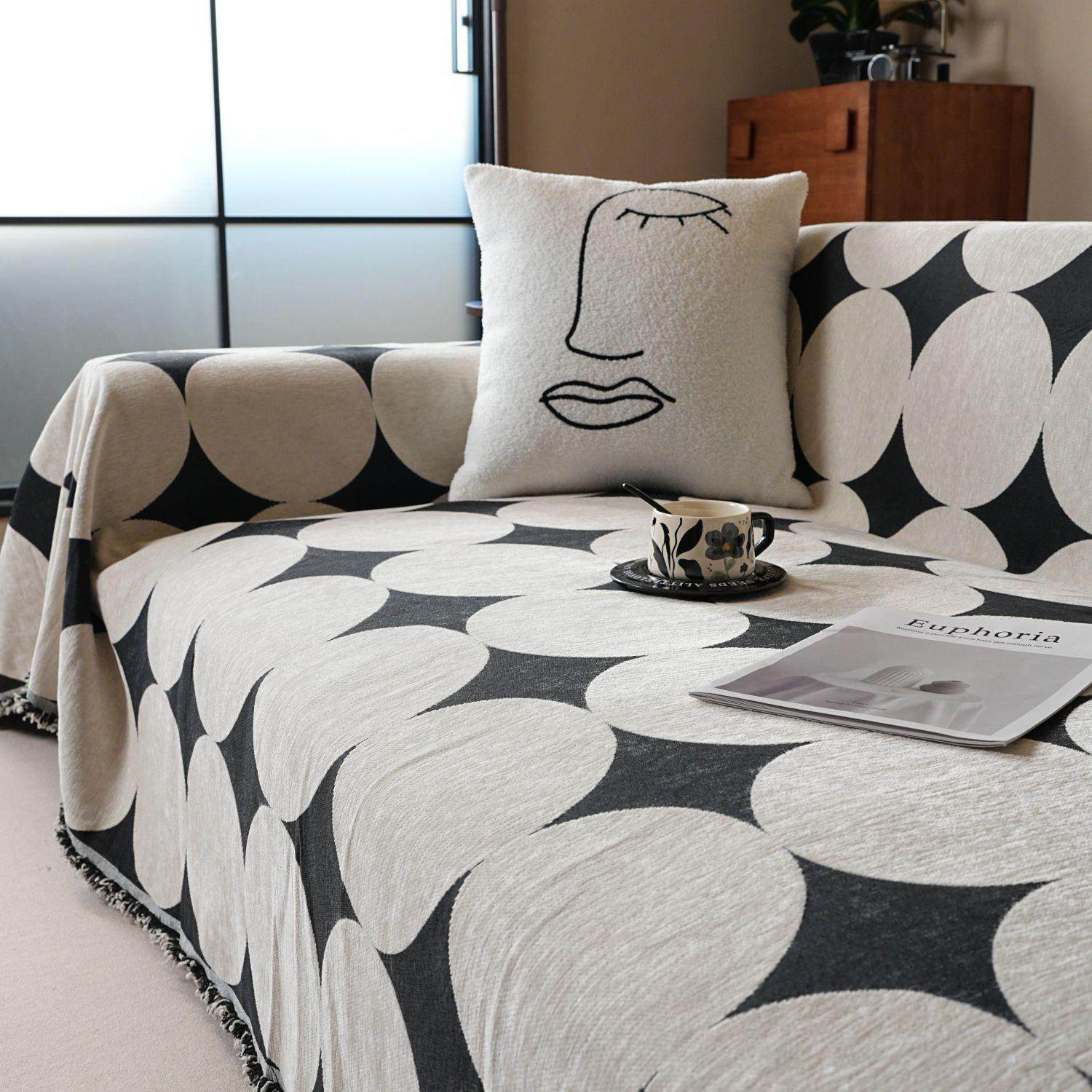 沙发巾中古风四季通用一片式全盖雪尼尔盖巾布防滑沙发套罩沙发垫,居家布艺,沙发套,淘宝优惠券,粉丝福利购,淘宝优惠卷