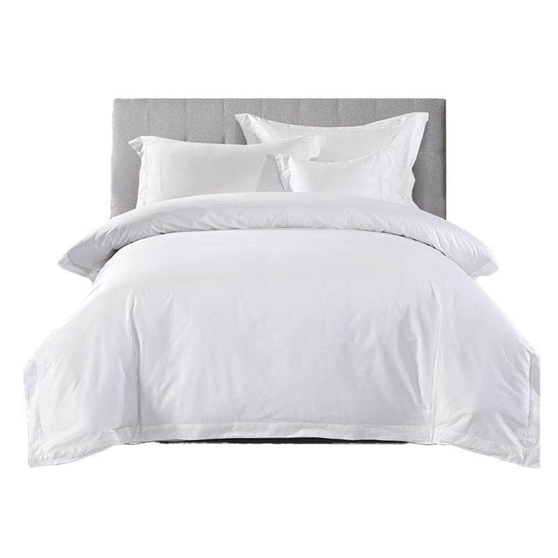 全季亚朵酒店布草四件套丽枫60支宾馆床上用品纯白床笠民宿四件套