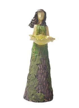 花园仙女雕像创意可爱的女孩喂食器室外水果浆果雕塑雕像