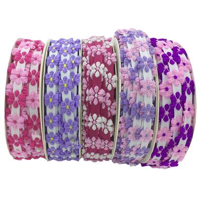 现货牛仔小花带纺织辅料娃衣镶边颈带头饰diy田园风碎花提花织带