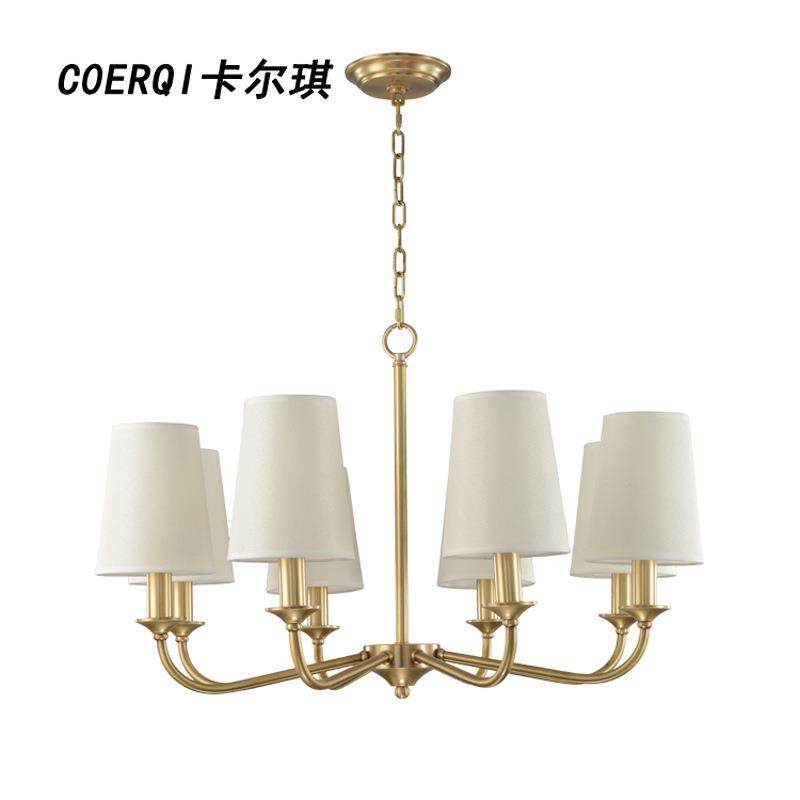 简约客厅纯铜小美式吊灯乡村卧室书房餐厅设计师吊灯餐吊灯具,家装灯饰光源,智能吊灯,淘宝优惠券,粉丝福利购,淘宝优惠卷