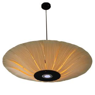 火锅店三角吊灯 吧台酒店餐厅工程日式 东南亚风格 圆木皮吊灯新中式