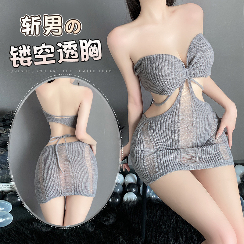 性感睡衣激情套装秋冬火辣制服毛衣免脱连衣裙