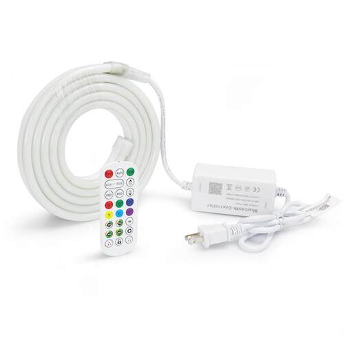 24V柔性幻彩霓虹灯带110V220V插电即用全彩蓝牙APP套装RGBIC