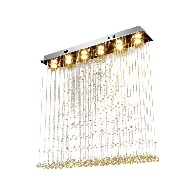 现代简约客厅吊灯长方形金字塔餐厅吊灯轻奢led水晶吊灯具