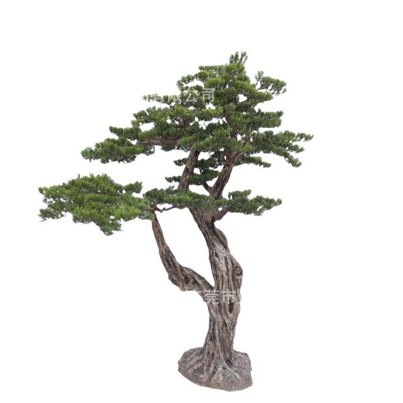 仿真迎客松人造婚庆松树塑料美人松摆件罗汉松绿植景观软装布置