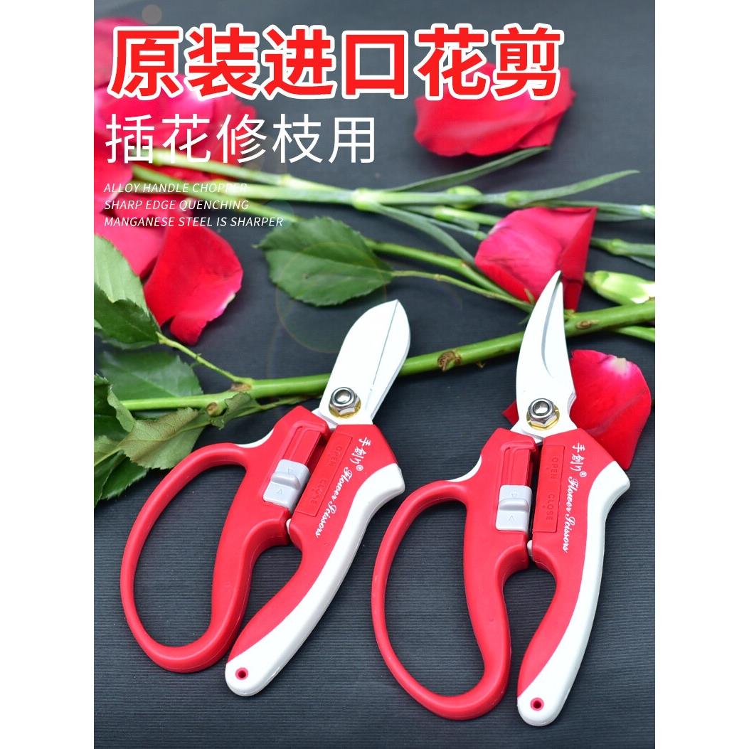 进口日本花艺师鲜花枝剪打刺花艺剪刀日式园艺家用花剪插花修枝剪
