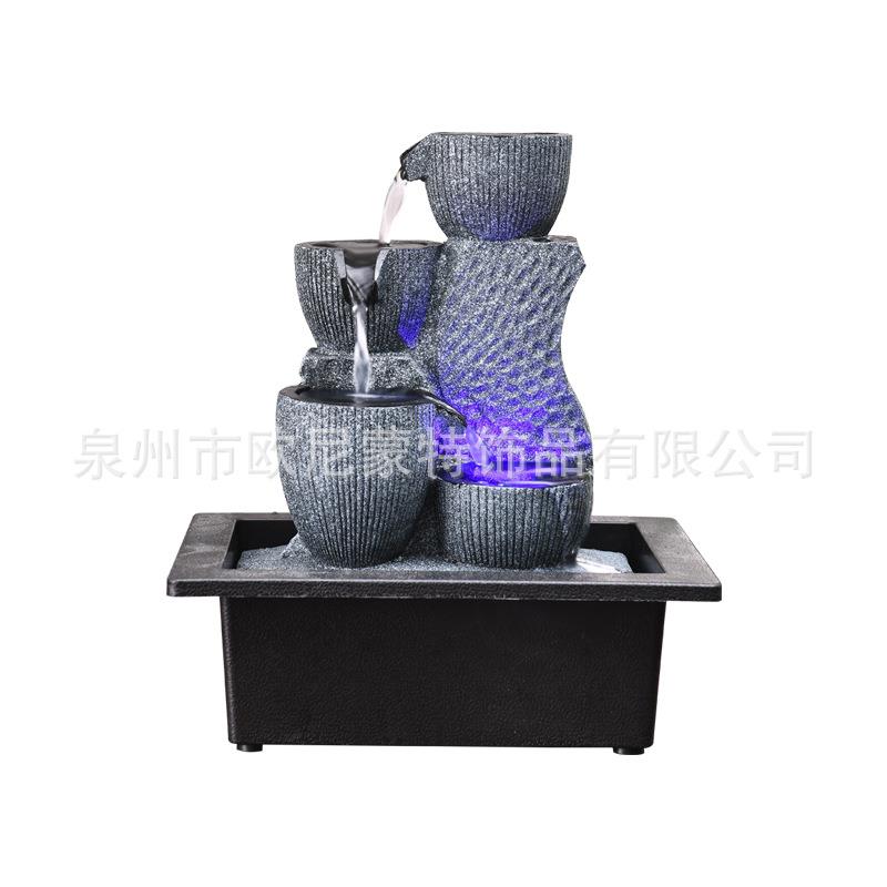 厂家直销专利简约几何流水喷泉摆设风水球水景桌面摆件乔迁开业礼