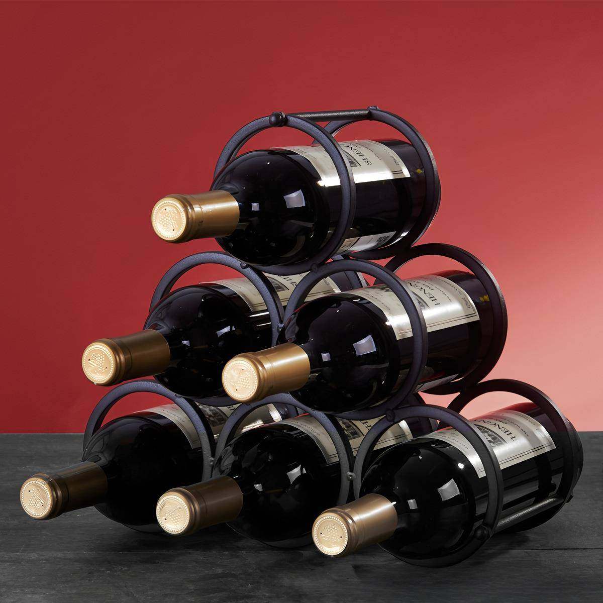 欧式多瓶铁艺红酒架摆件家居装饰品酒具葡萄酒架创意复古酒柜摆设