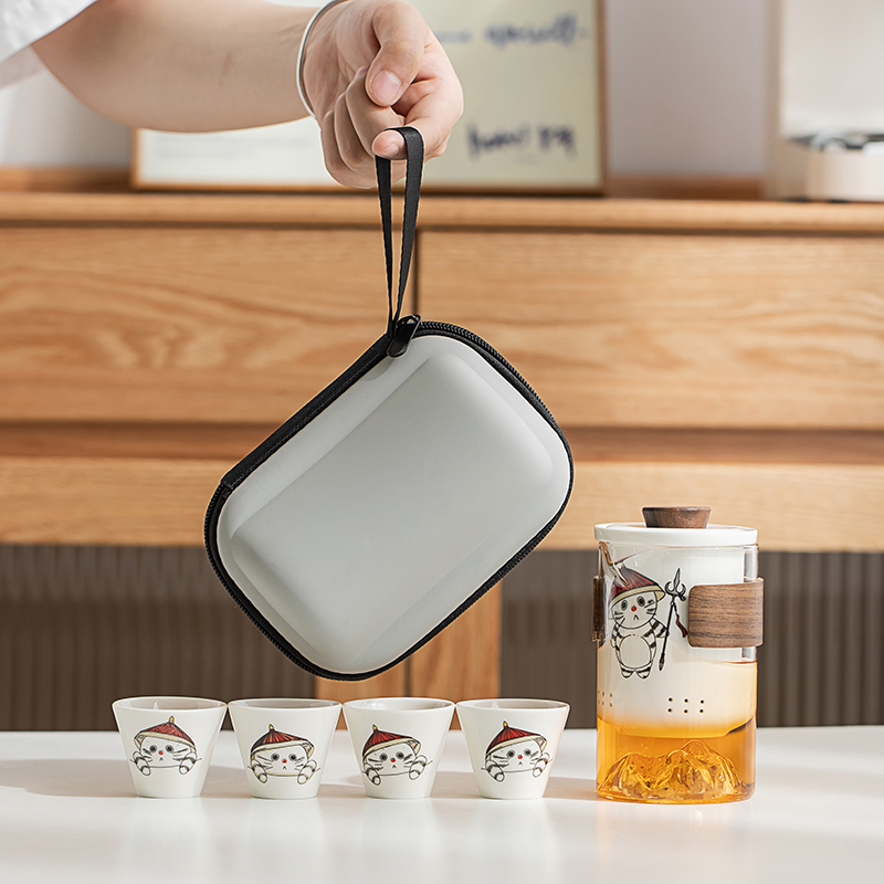 中式旅行茶具套装便携式快客杯