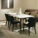 轻奢饭桌 卡里冰玉天然大理石长餐桌椅组合现代简约家用小户型意式