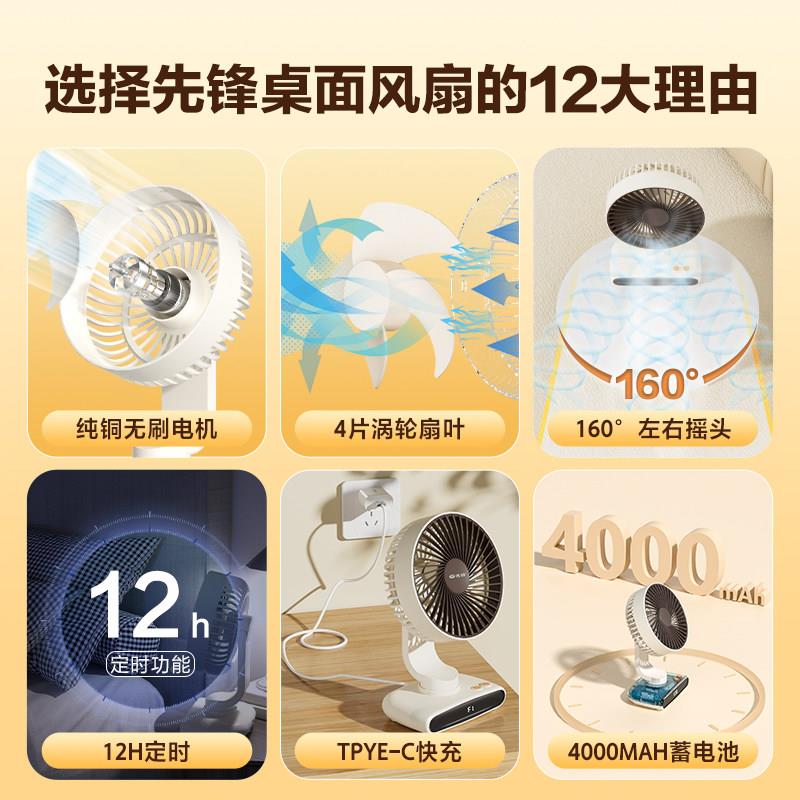 电风扇小桌面音静办公室usb迷你卧室宿型舍生台扇学M可携式P
