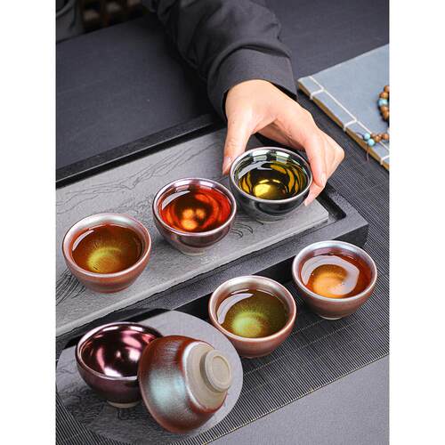 采购品高端，小HLS直径彩色金产具盏花内置茶杯，6件套茶，茶碗，