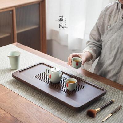 器氏 竹制沥水茶盘小型茶水台海家用现代简约茶cp—5175储水排干