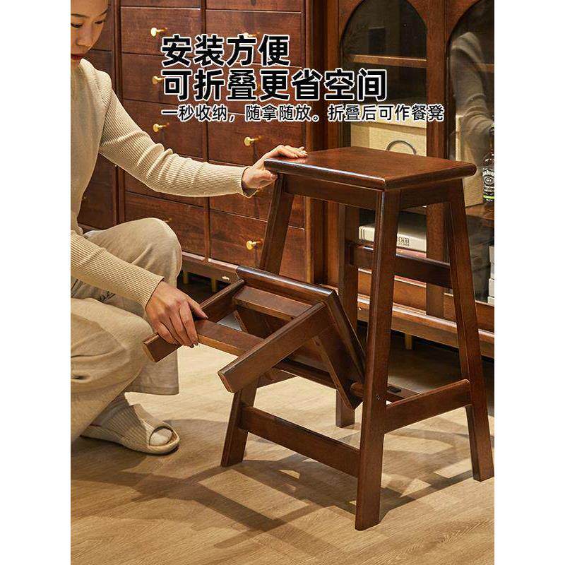家用凳折叠梯人字梯家梯梯实木餐椅两241桌用室内登用高楼梯小梯