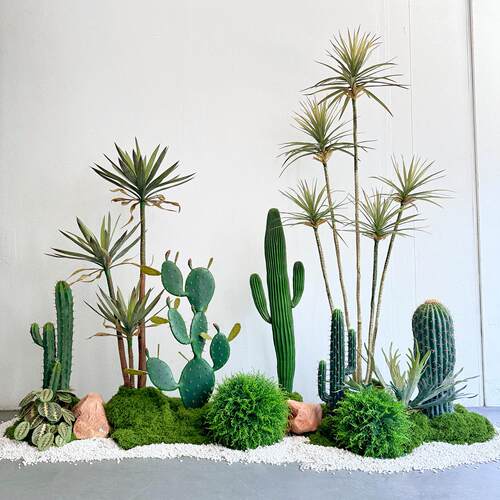 仿真人掌仙人柱ZDK沙植铁物造景组合假绿仙植龙血树马尾龙舌漠兰