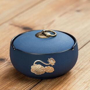 烟灰缸陶瓷带子缸家用防风x-00402覆古号密封盖潮中流创意可定制L