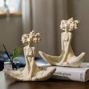 掬涵维BJ23074纳件斯少女摆轻奢覆古客厅茶几桌面饰装人物众创意