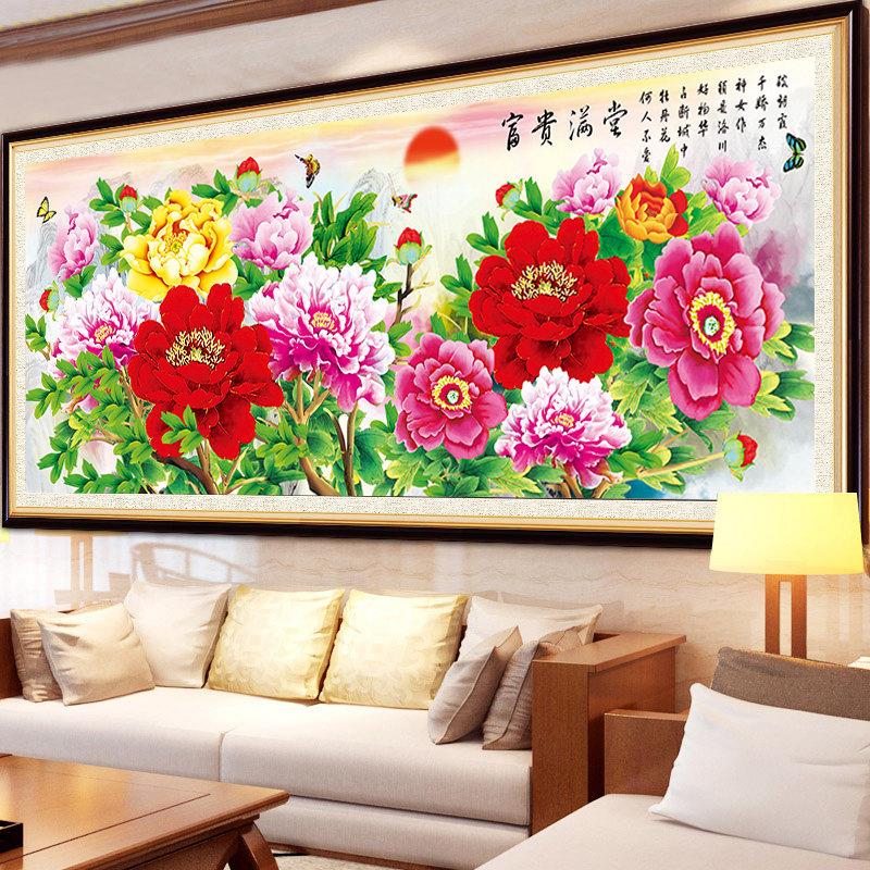 5d异形钻石画 画钻客0厅大幅风景牡丹贴钻满5十字绣22年新款花开