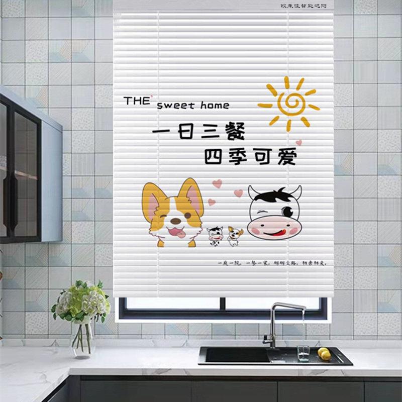 帘DMH百叶窗帘打孔室阳台遮光家用免遮挡防晒防水卷拉卷式手拉浴