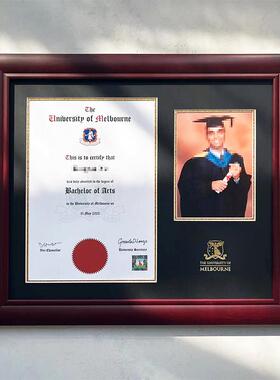 证画书JSS展示画 实框木相框定制业任意尺寸荣誉证书框墨尔本毕文