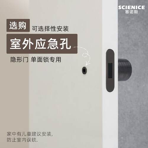 诺斯单面隐形门暗装静音机赛械门锁卧把室内暗木SCIENICE门极简背