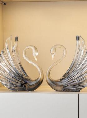 天鹅电电视柜摆件高级感39687客端厅酒柜视柜办公室装饰高大气上