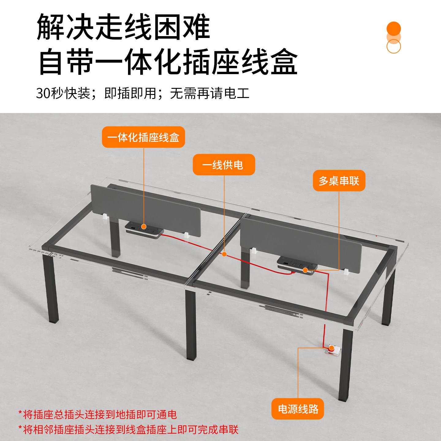 职员办桌椅合2/4/绚耀（住6人位组员工位电脑桌办公公室双人人四