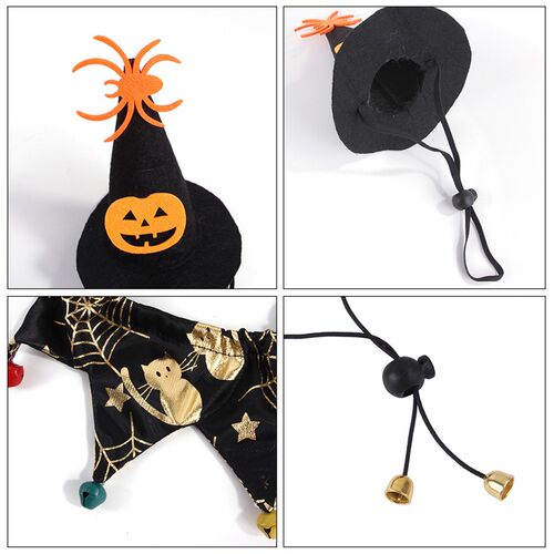 好货New Halloween Hat Scarf Set pet Print Pattern Dog Fashio