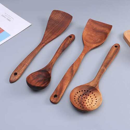 好货Non-stick wooden shovel acacia wood cooking spatula wood
