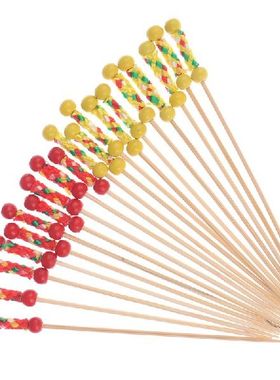 100pcs Decorative Fruit Fork Cocktail Stick Bamboo Stick